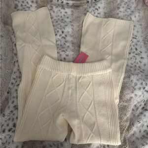 Edikted Cream Cable Knit Pants